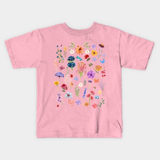 Wildflowers Wild Flower Floral Kids T-Shirt by Tip Top Tee's
